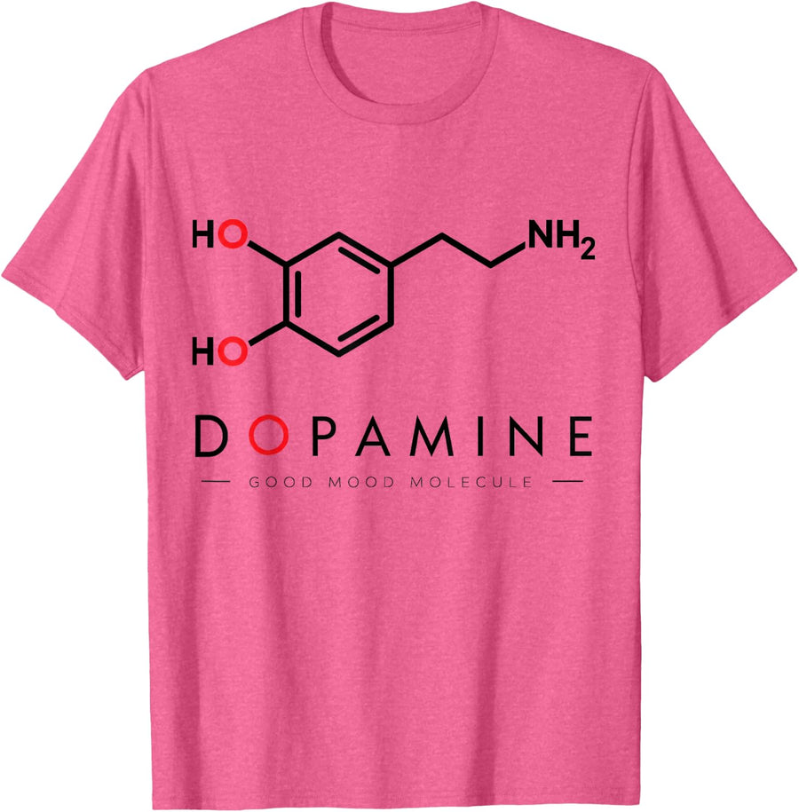 Dopamine Molecule Chemistry Neuroscience Science T-Shirt - Pink Heather