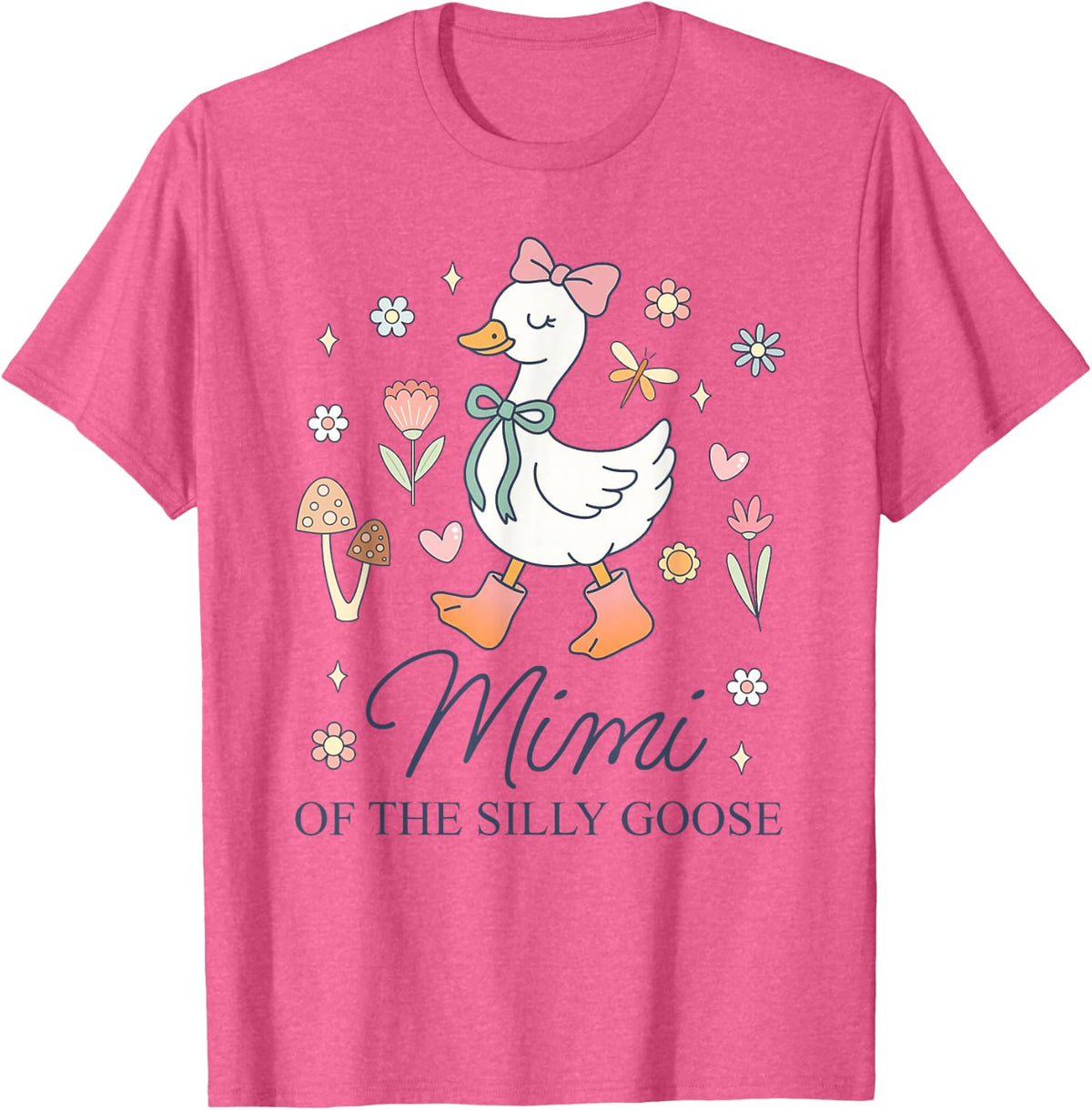 Mimi of the Silly Goose Birthday Matching Family Outfit T-Shirt - Pink Heather