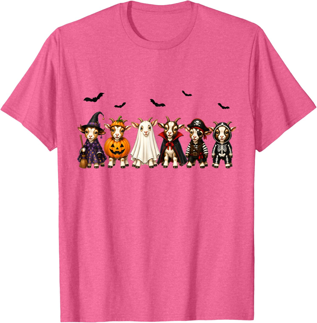 Goat Halloween Costume T-Shirt - Pink Heather