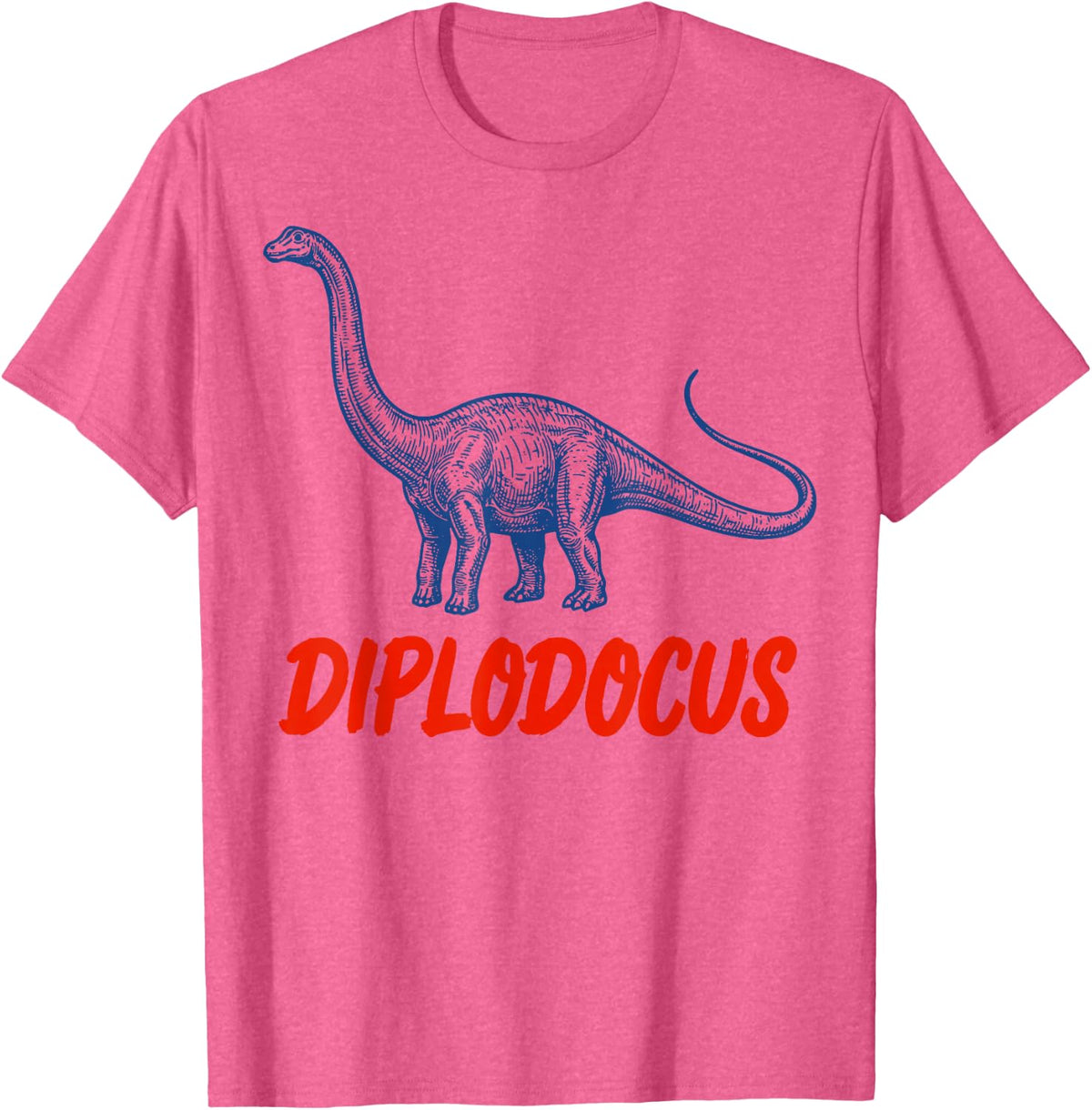 Diplodocus Illustration T-Shirt - Pink Heather