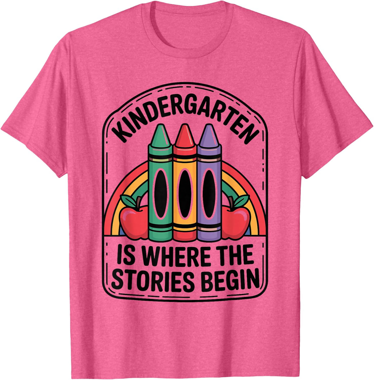 Kindergarten Teacher Kindergarten is Where The Stories Begin T-Shirt - Pink Heather