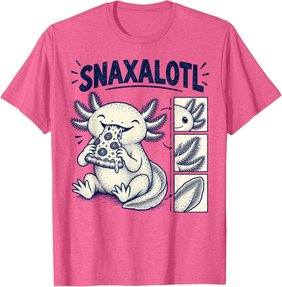 Axolotl Biology and Aquatic Salamanders T-Shirt - Pink Heather