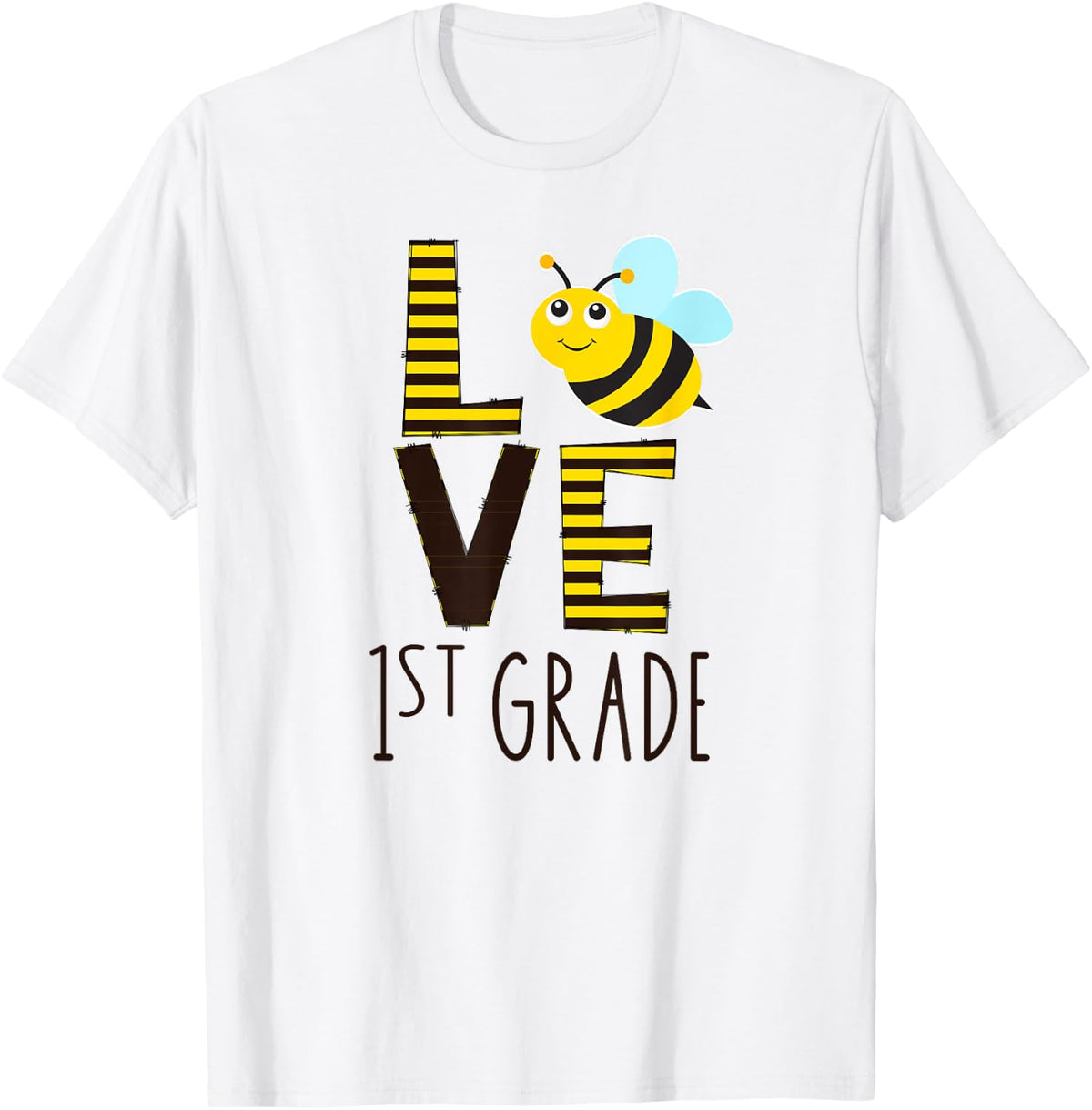 Love 1st Grade Back To School Yellow Bee 1st Grade Teacher Men Women Kids T-Shirt - White