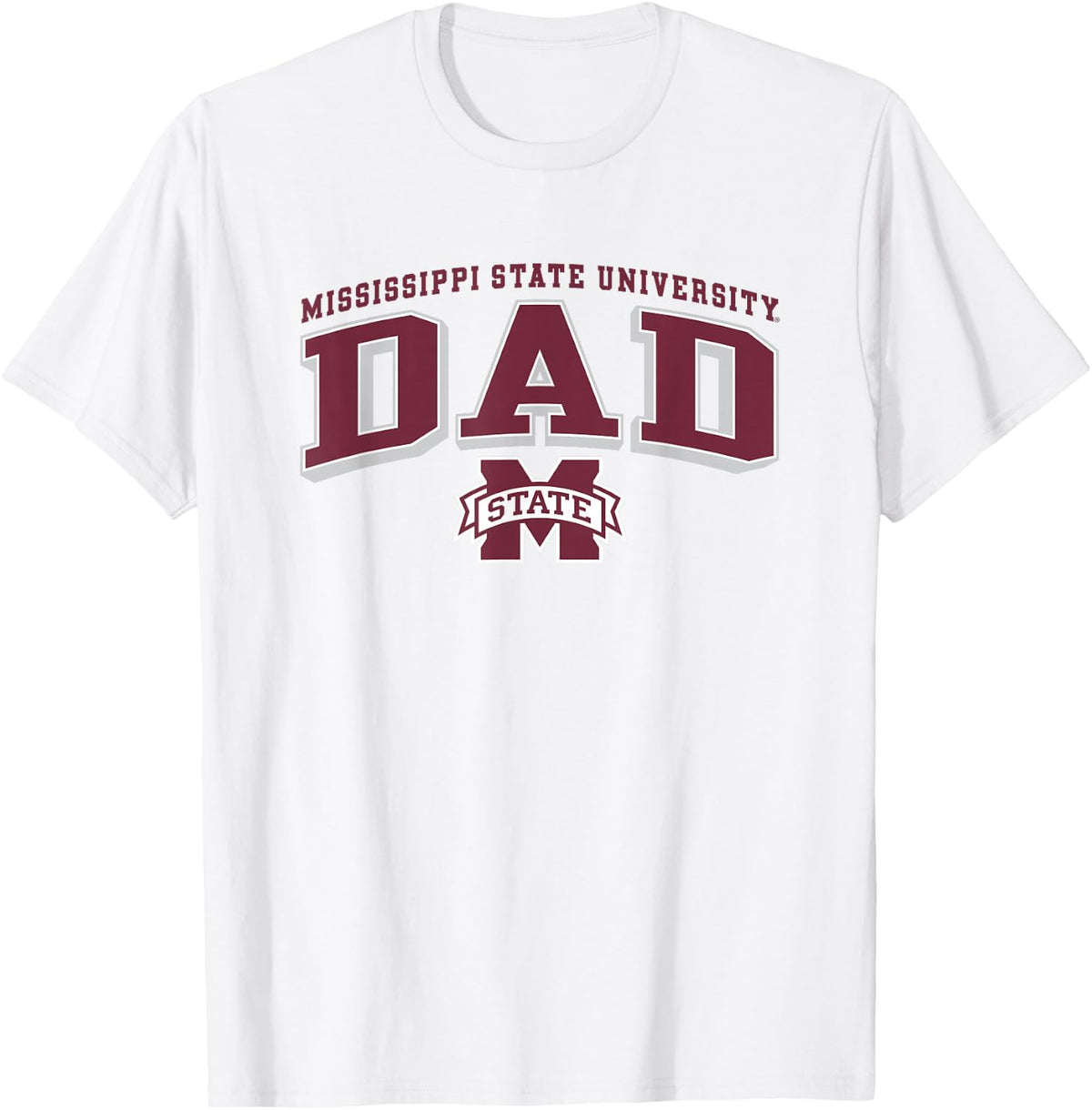 Mississippi State Bulldogs Dad Arch White T-Shirt - White