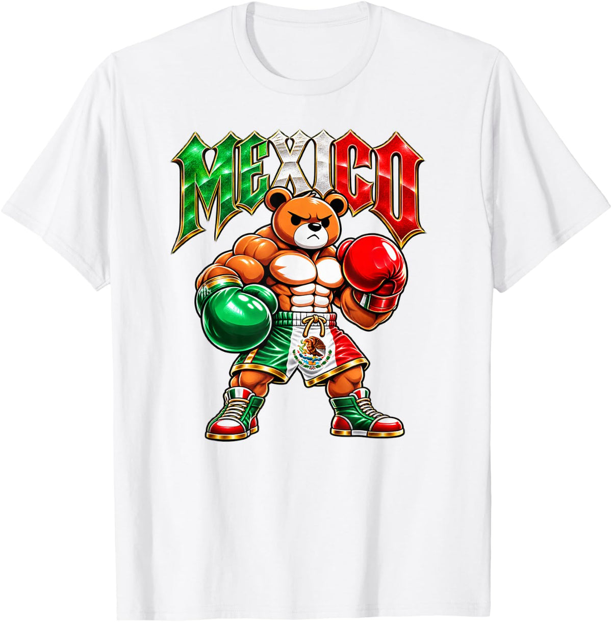 Mexican Style Boxing Combat Undisputed Jalisco Boxer T-Shirt - White