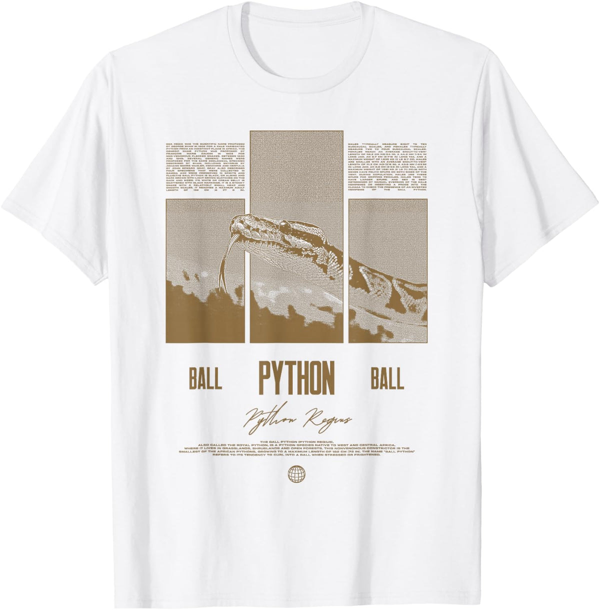 Ball Python Modern Reptile Keeper Streetwear T-Shirt - White