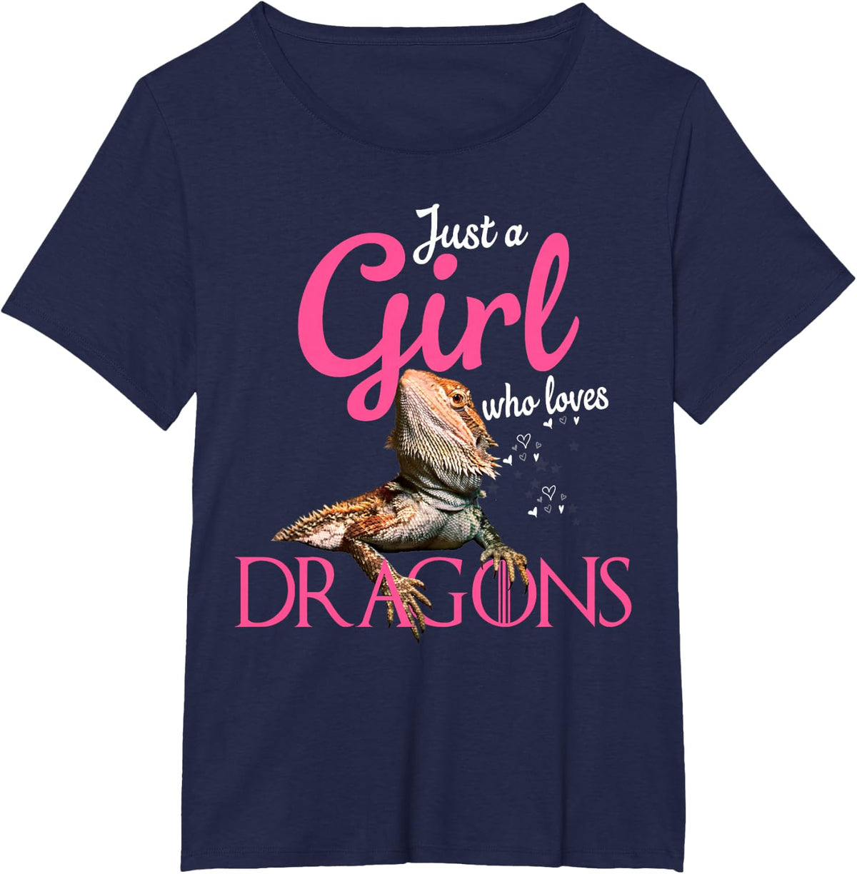 Bearded Dragon Shirt - Just a Girl who Loves Bearded Dragon T-Shirt - Navy Blue