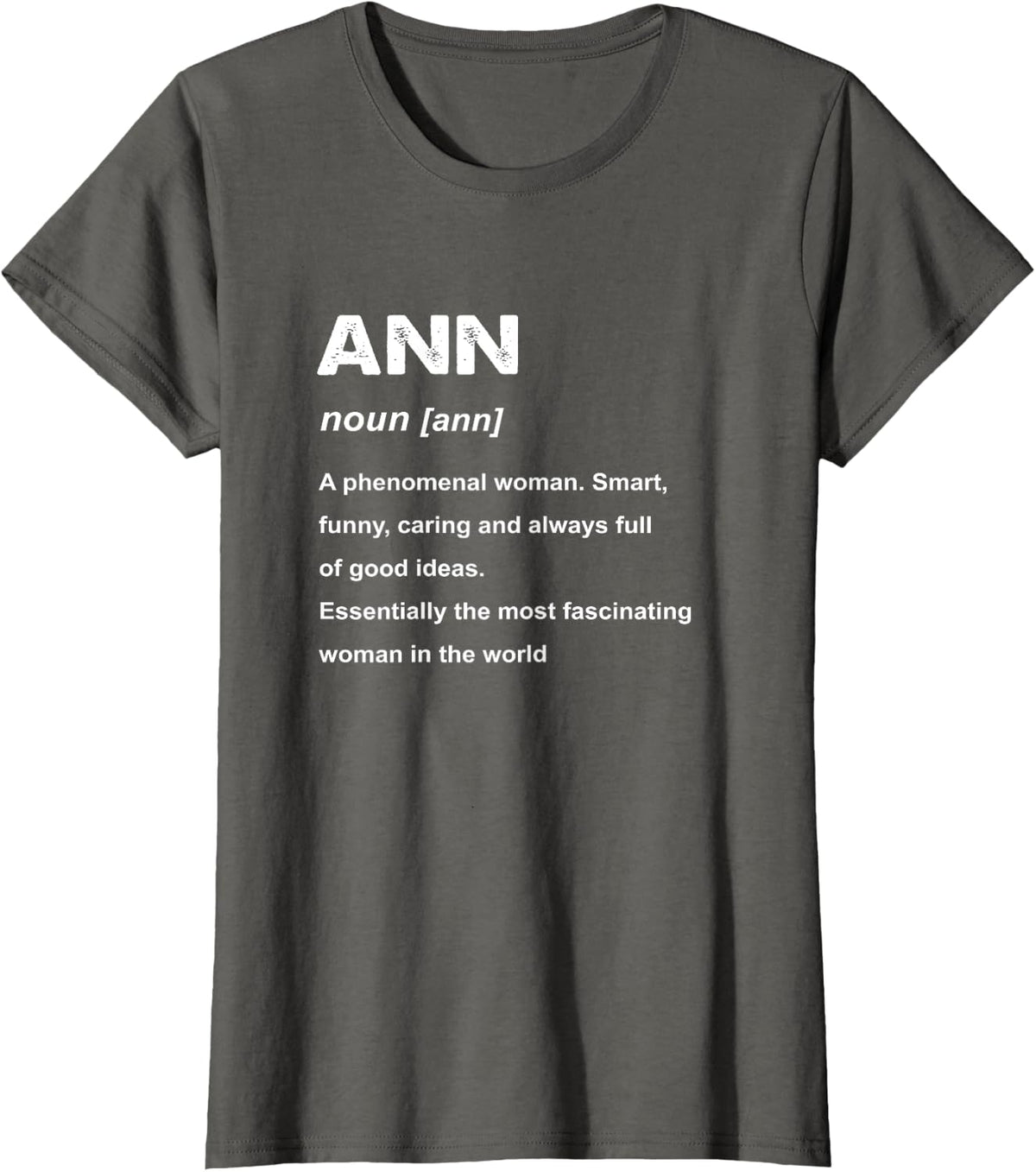 Ann Name T-Shirt - Asphalt Grey