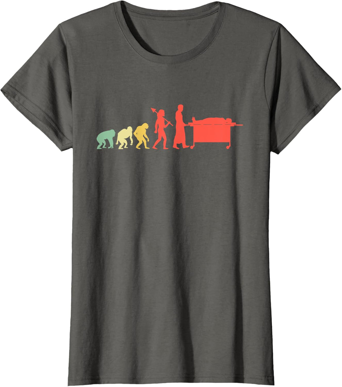 Evolution Mortician Embalmer Funeral Director Mortuary T-Shirt - Asphalt Grey