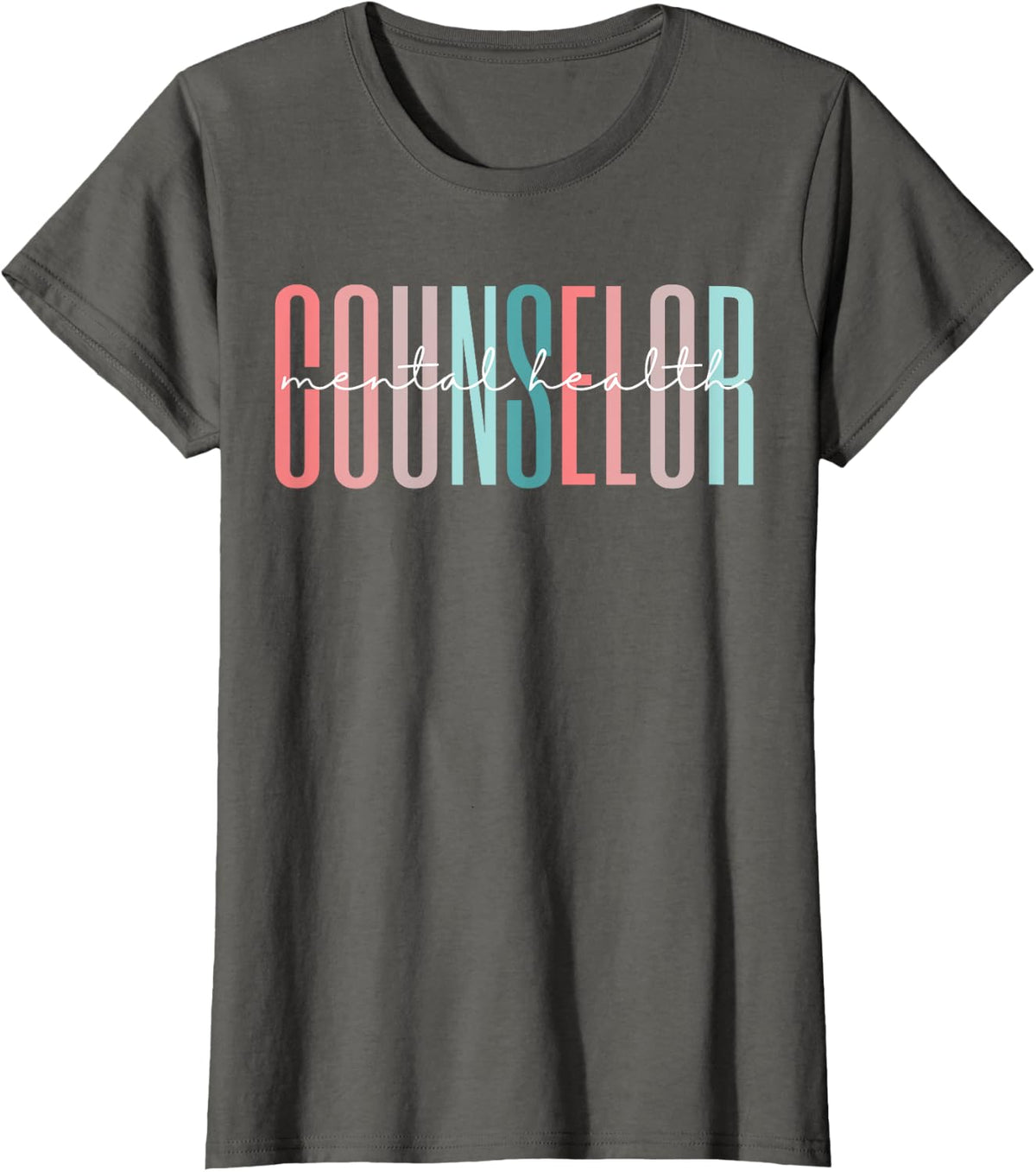 Retro Mental Health Counselor School Teacher Counseling T-Shirt - Asphalt Grey