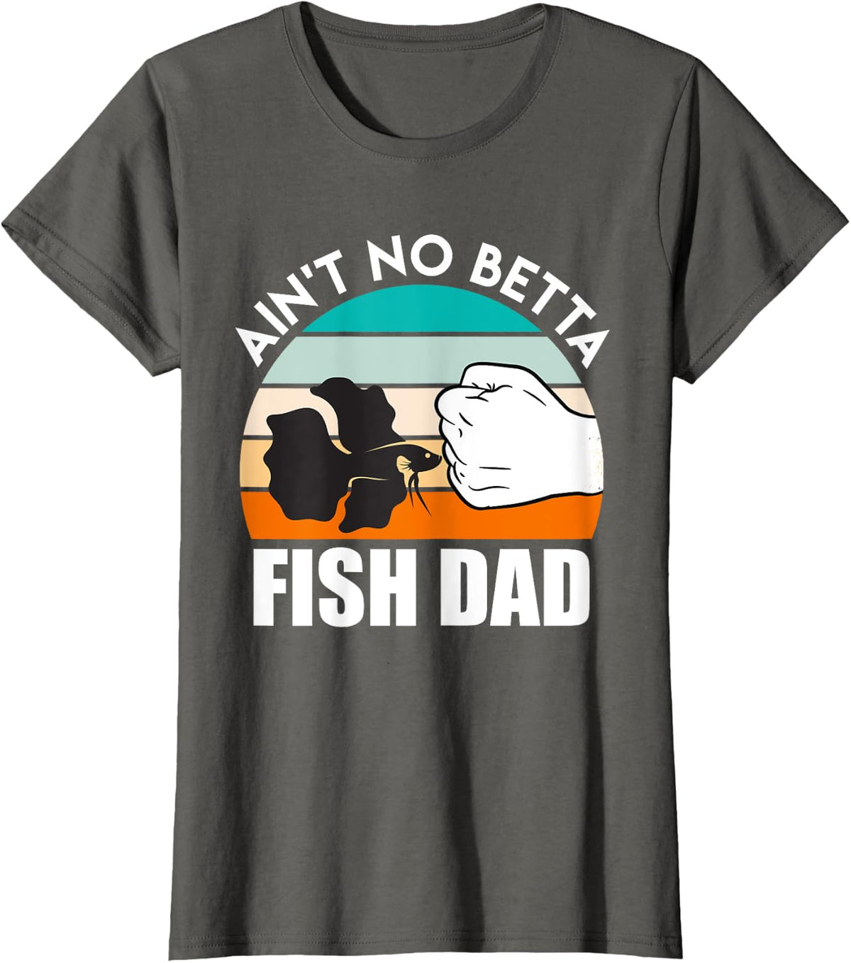 Fish Dad Betta Fish T-Shirt - Asphalt Grey