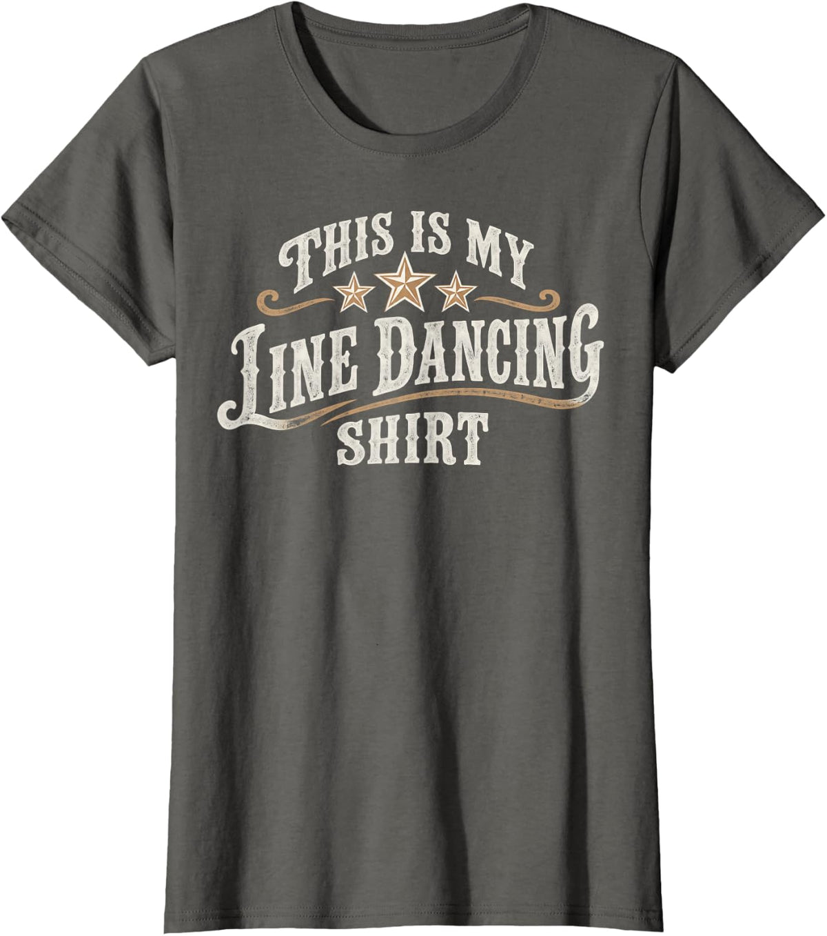 This is My Line Dancing Country Western Star Design T-Shirt - Asphalt Grey