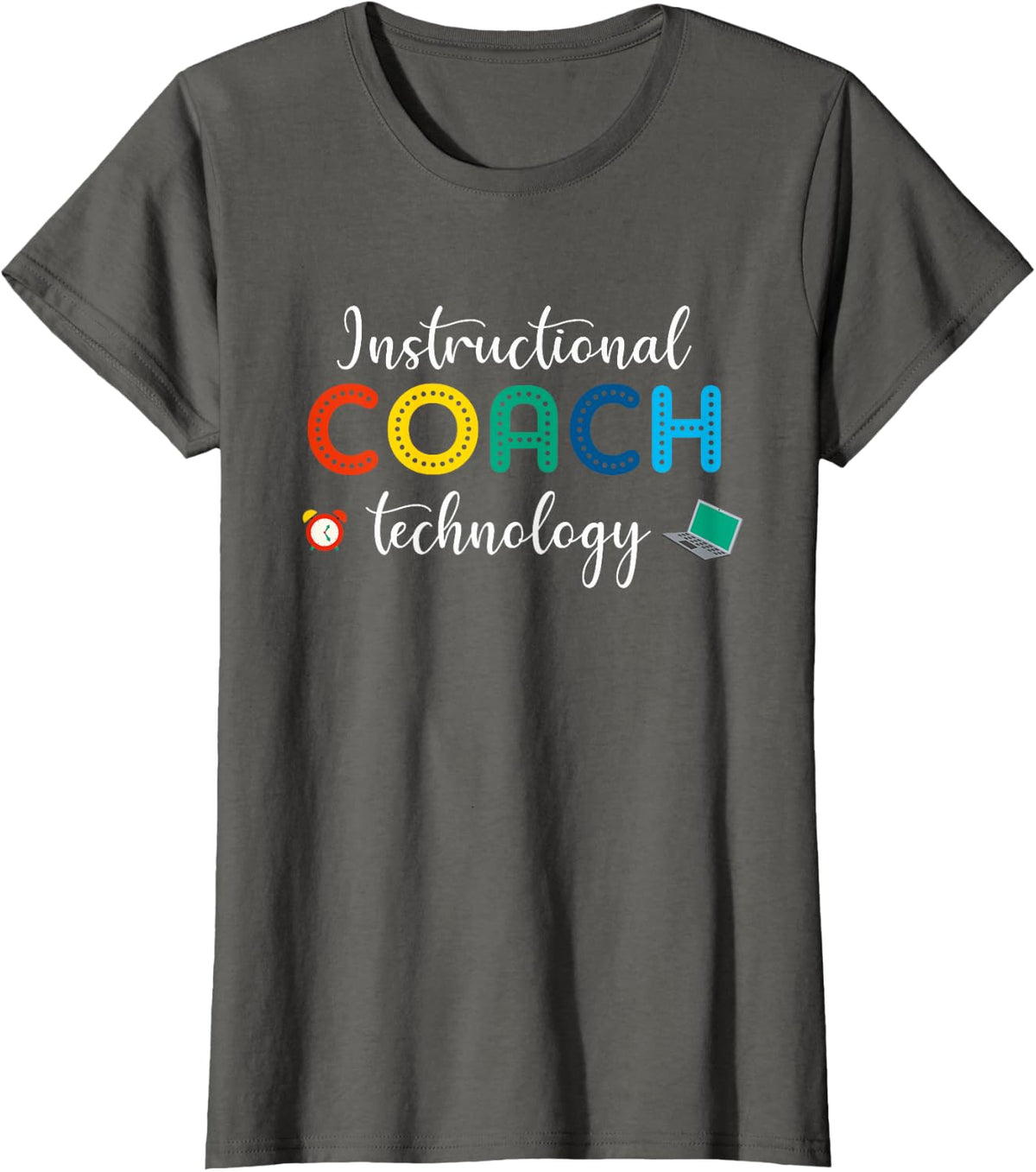 Instructional Coach Technology Crew Back to School Matching T-Shirt - Asphalt Grey