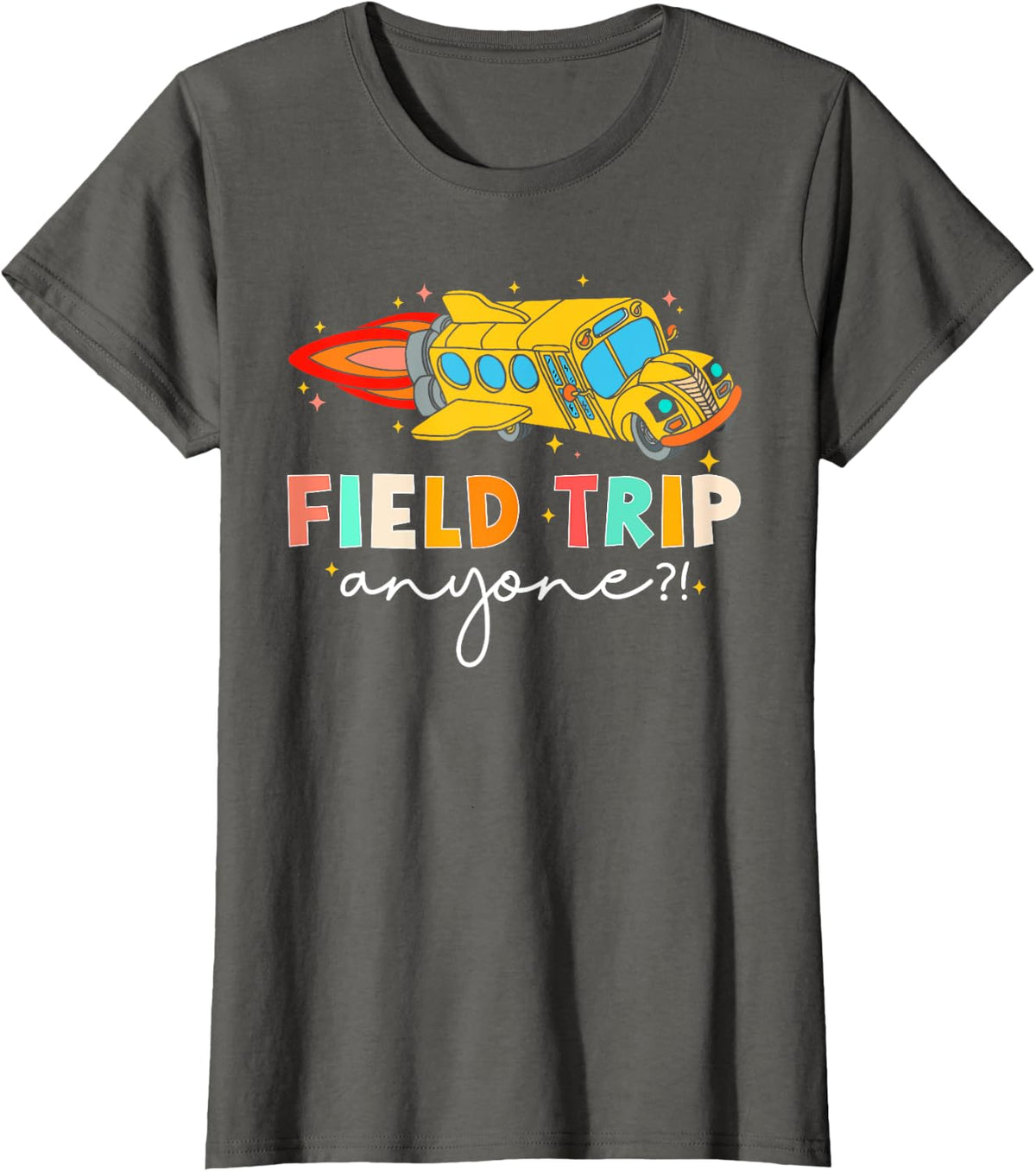 Field Trip Anyone? Field Day Let The Games Begin School Bus T-Shirt - Asphalt Grey