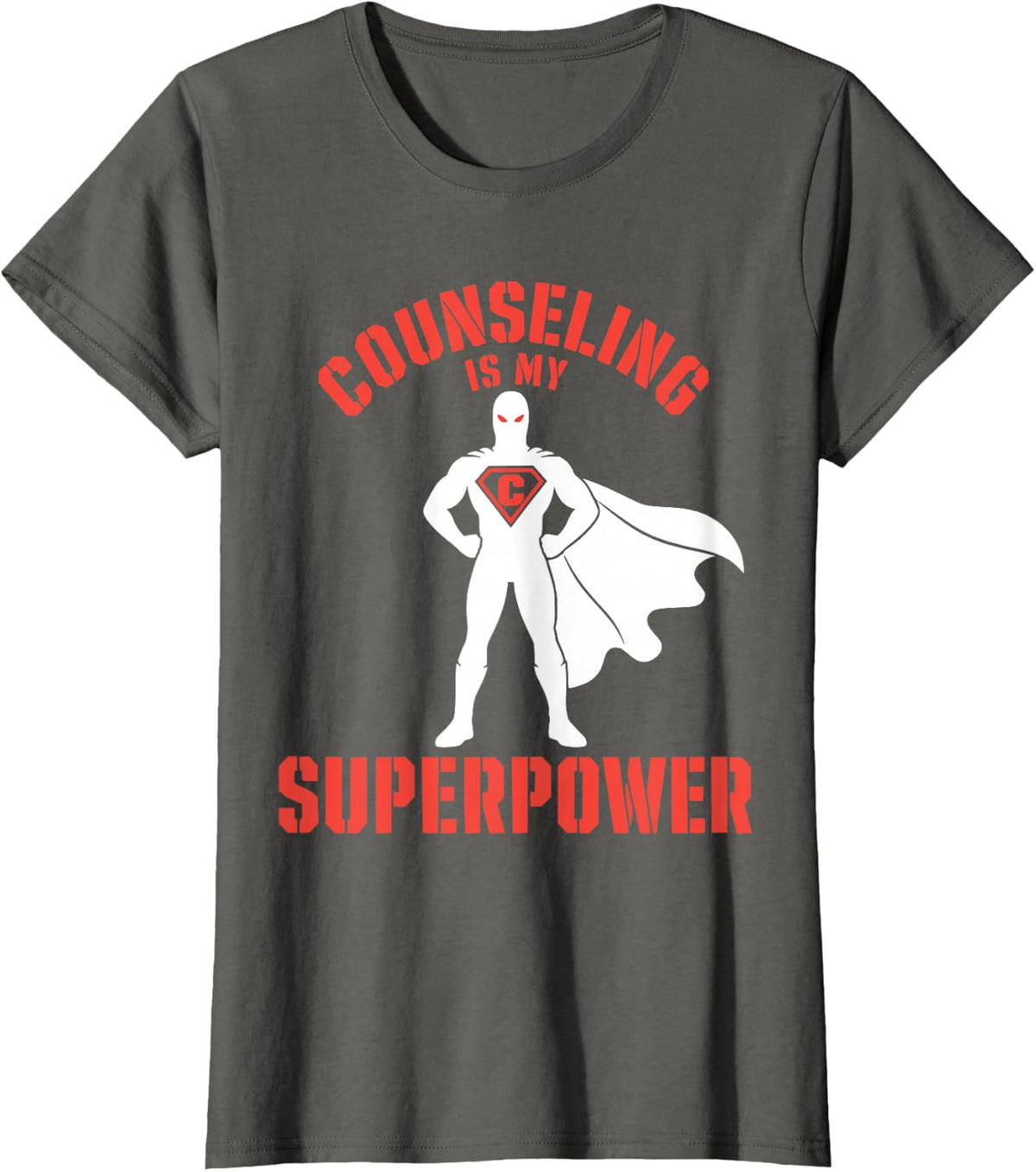 Super Counselor Funny Back to School Educational Superhero T-Shirt - Asphalt Grey