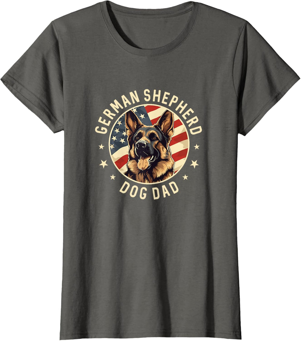 German Shepherd Owner Gifts, German Shepherd Dog Dad T-Shirt - Asphalt Grey