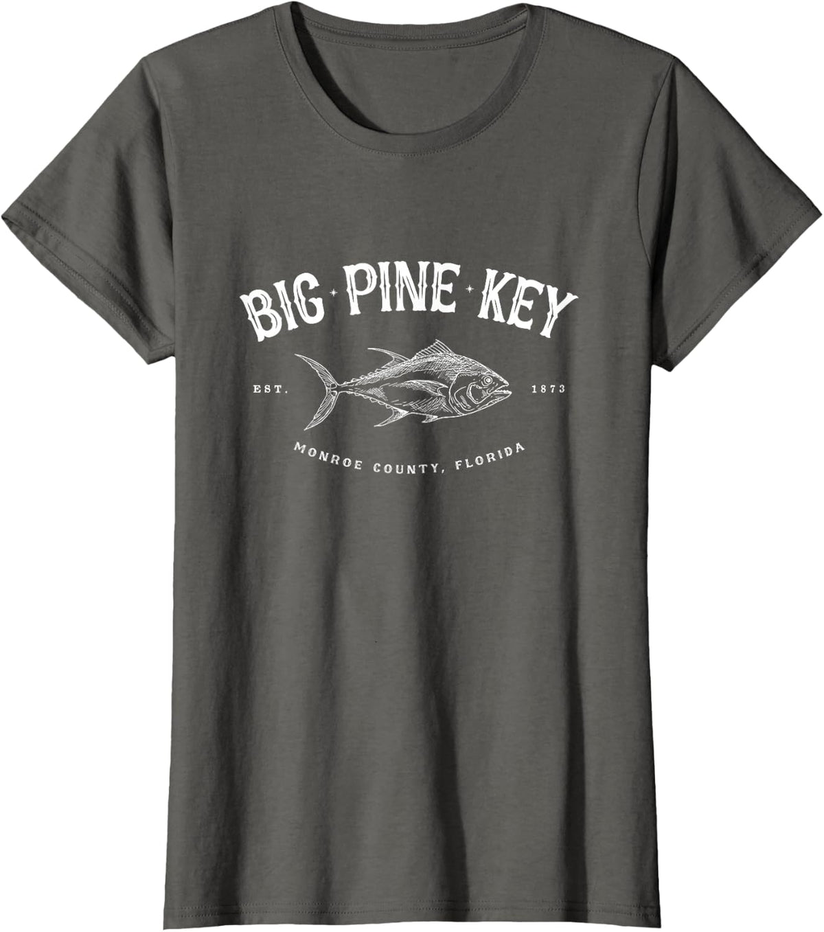 Big Pine Key Florida Fish T-Shirt - Asphalt Grey