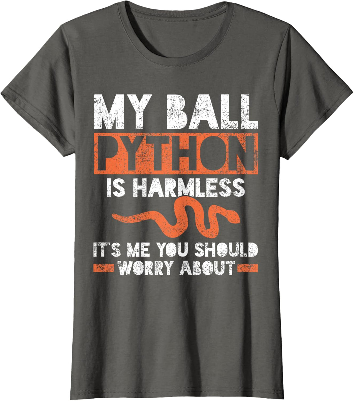 Snake Ball Python Herpetologists T-Shirt - Asphalt Grey
