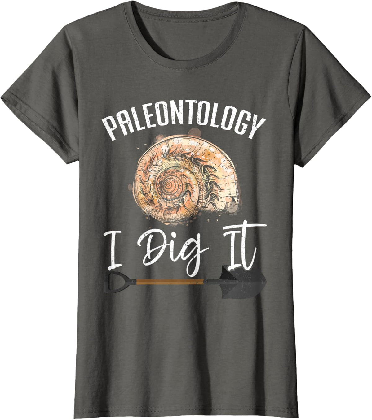 Paleontology I Dig It Funny Fossil Hunting T-Shirt - Asphalt Grey