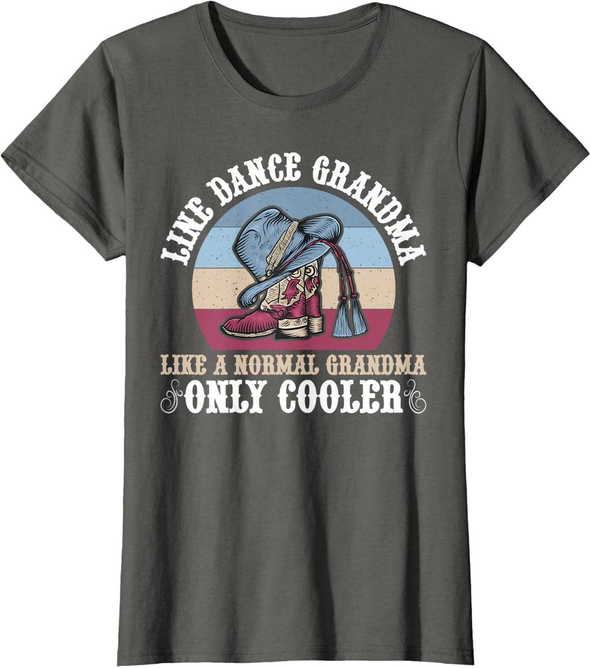 Line Dance Grandma Definition Line Dancer Line Dancing T-Shirt - Asphalt Grey