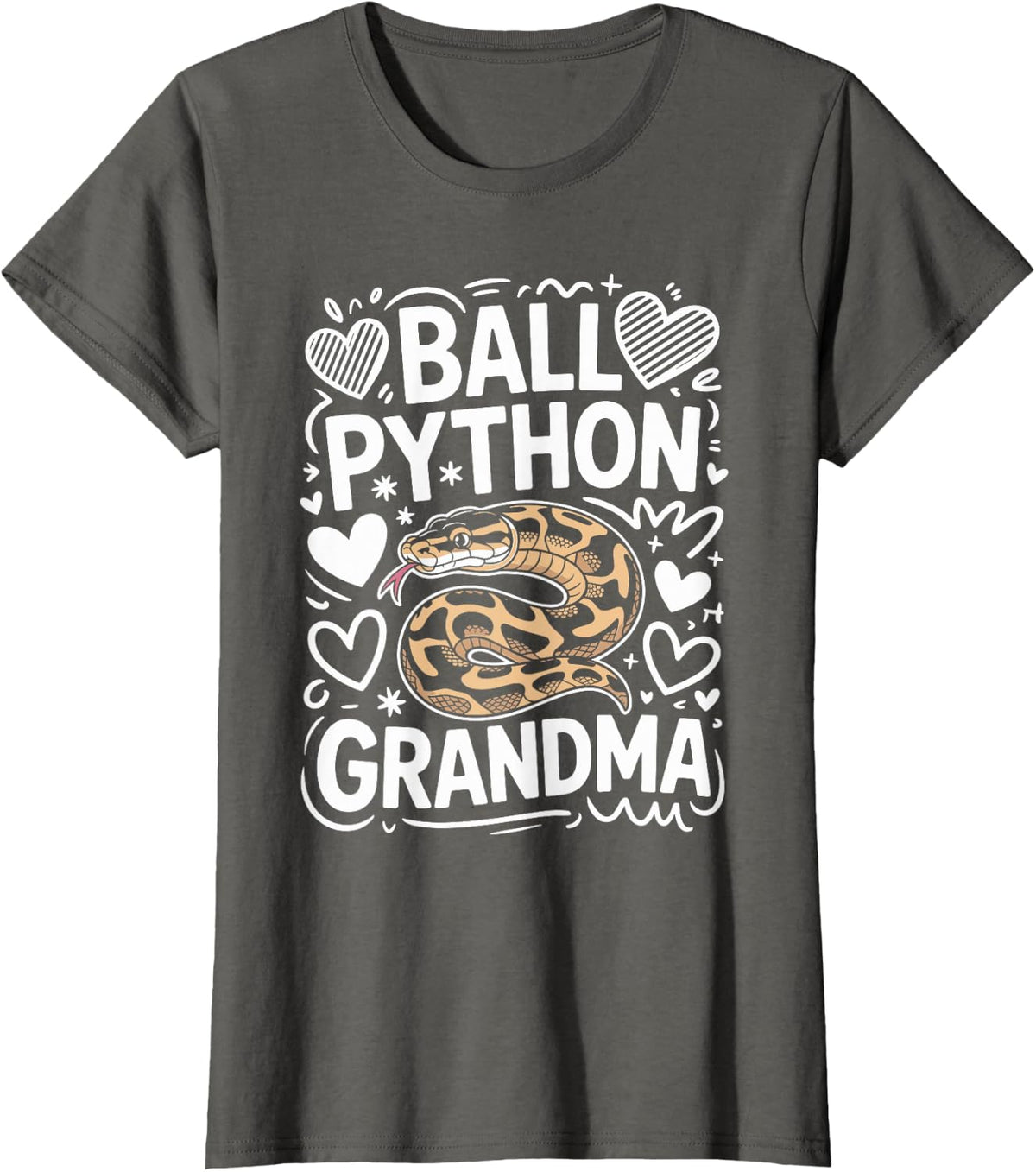 Ball Python Grandma Ball Python Grandmother Pet Grandma T-Shirt - Asphalt Grey