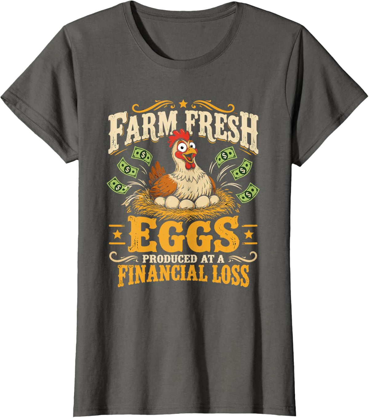 Funny Backyard Chickens Farm Fresh Eggs Homestead Life T-Shirt - Asphalt Grey