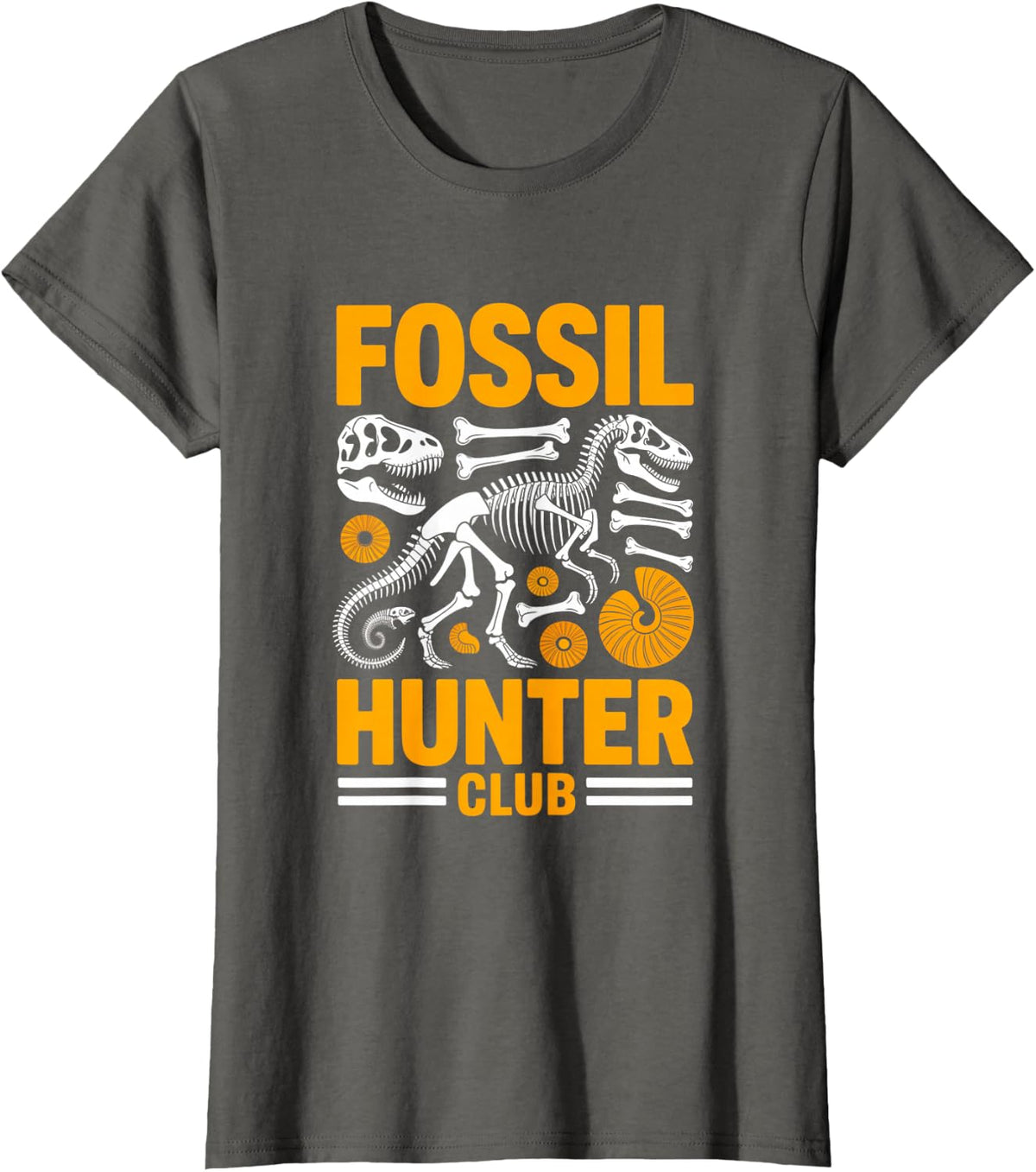 Fossil Hunter Club Dinosaur Bones Explorer T-Shirt - Asphalt Grey