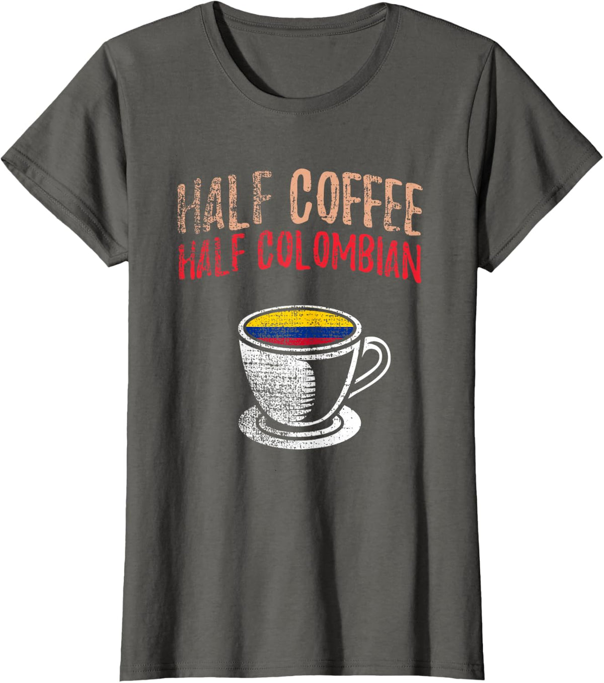 Half Coffee Half Colombian Vintage T-Shirt - Asphalt Grey