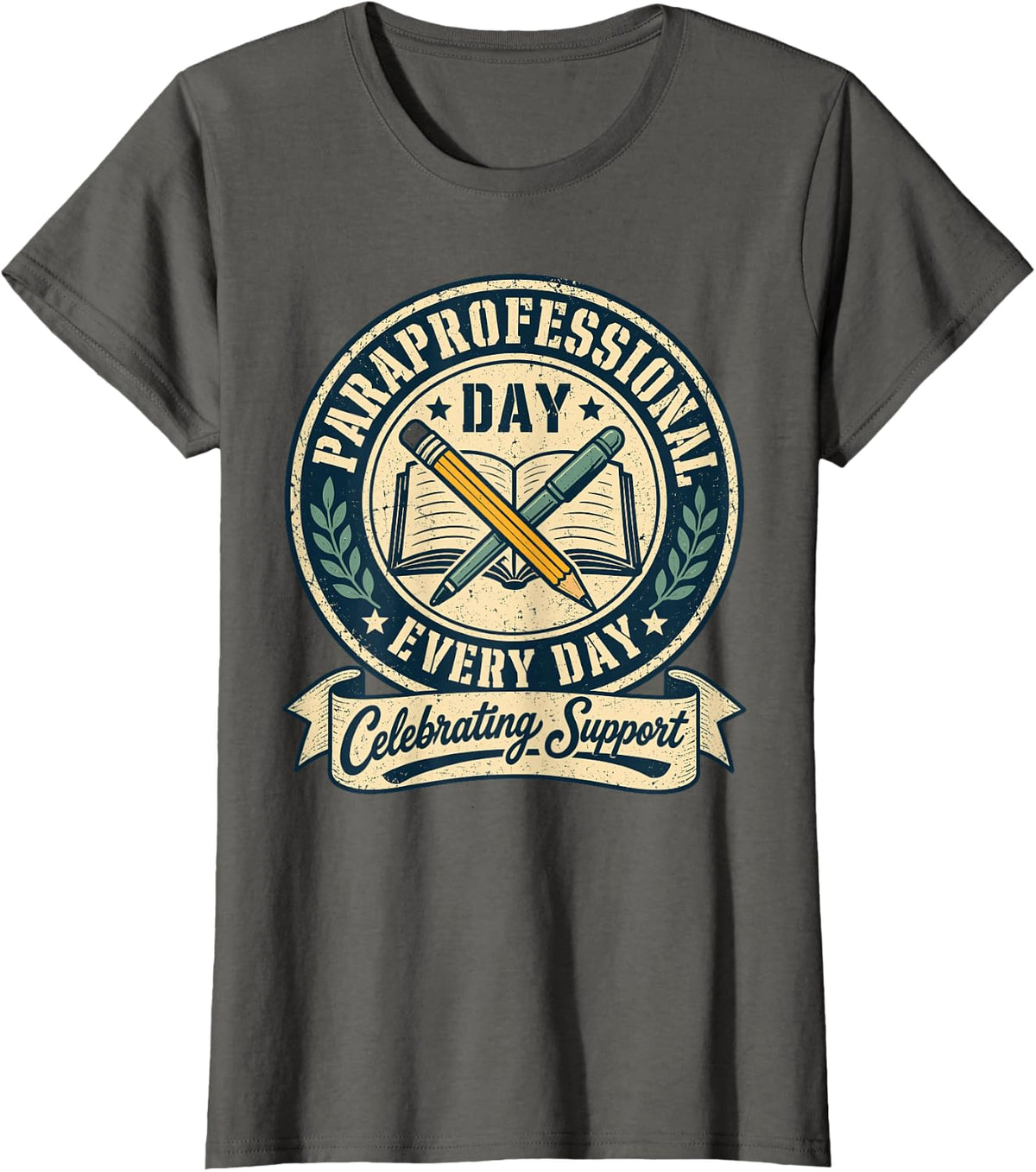 Paraprofessional Teacher Educator Celebrating T-Shirt - Asphalt Grey