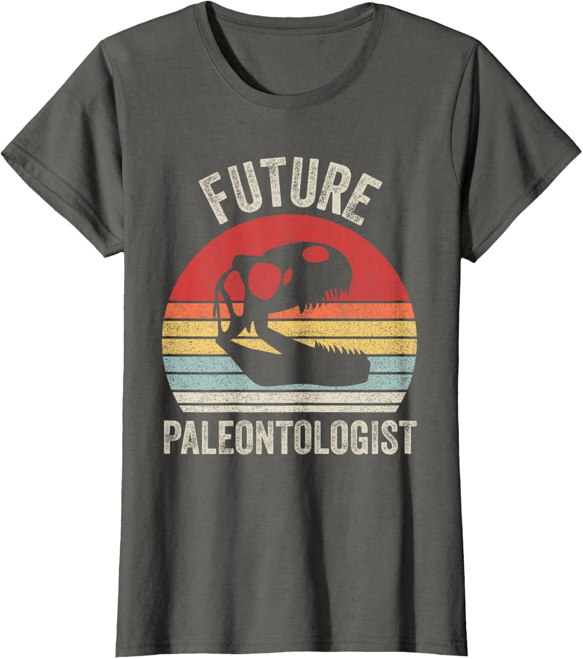 Vintage Retro Future Paleontologist Palentology Student Gift T-Shirt - Asphalt Grey
