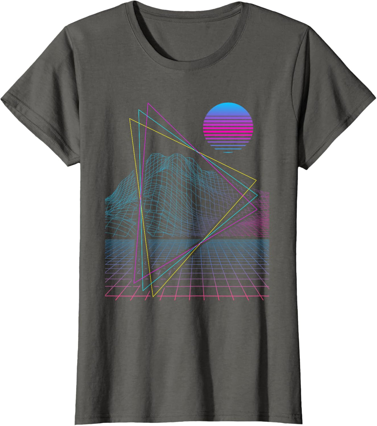 Vaporwave Aesthetic Retro Sunset Retrowave Synthwave T-Shirt - Asphalt Grey