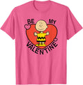 Peanuts Valentine Charlie Brown Heart T-Shirt - Pink Heather