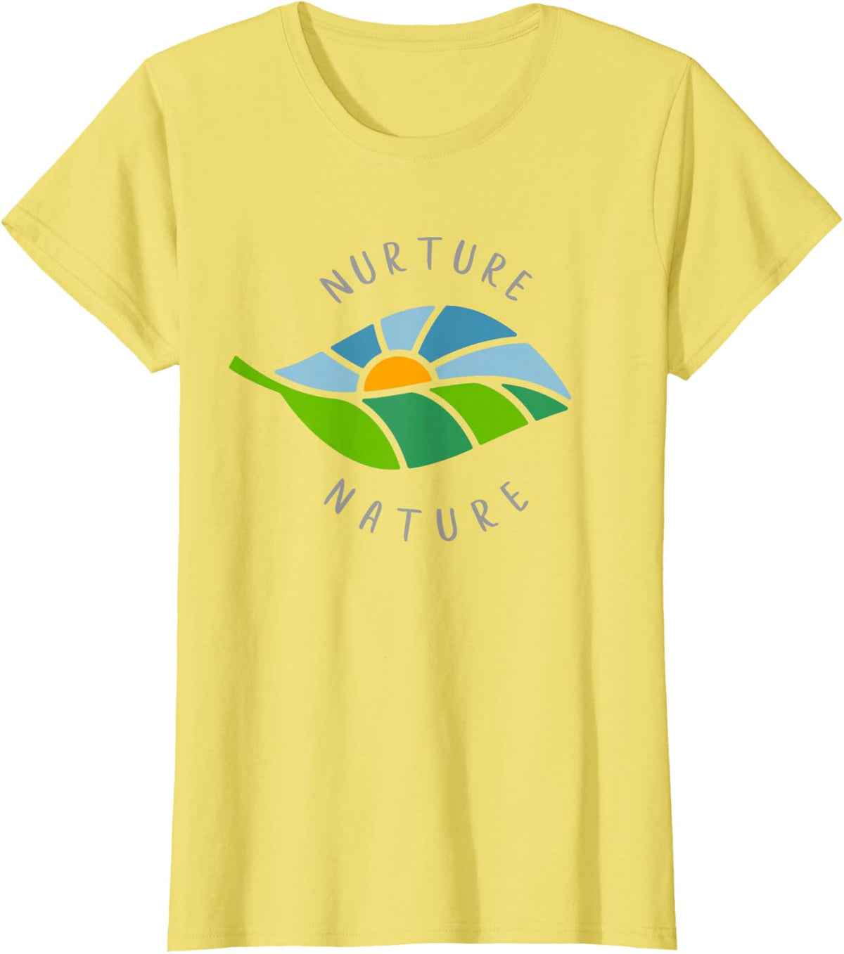 Nurture Nature Quote / Earth Day Climate Change Awareness T-Shirt - Lemon Yellow