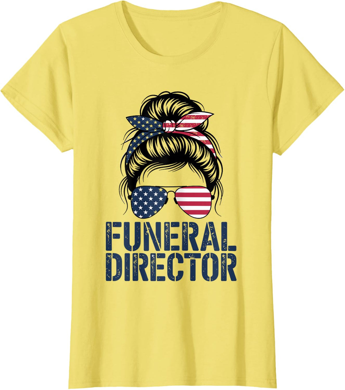 Funeral Director American Patriot T-Shirt - Lemon Yellow