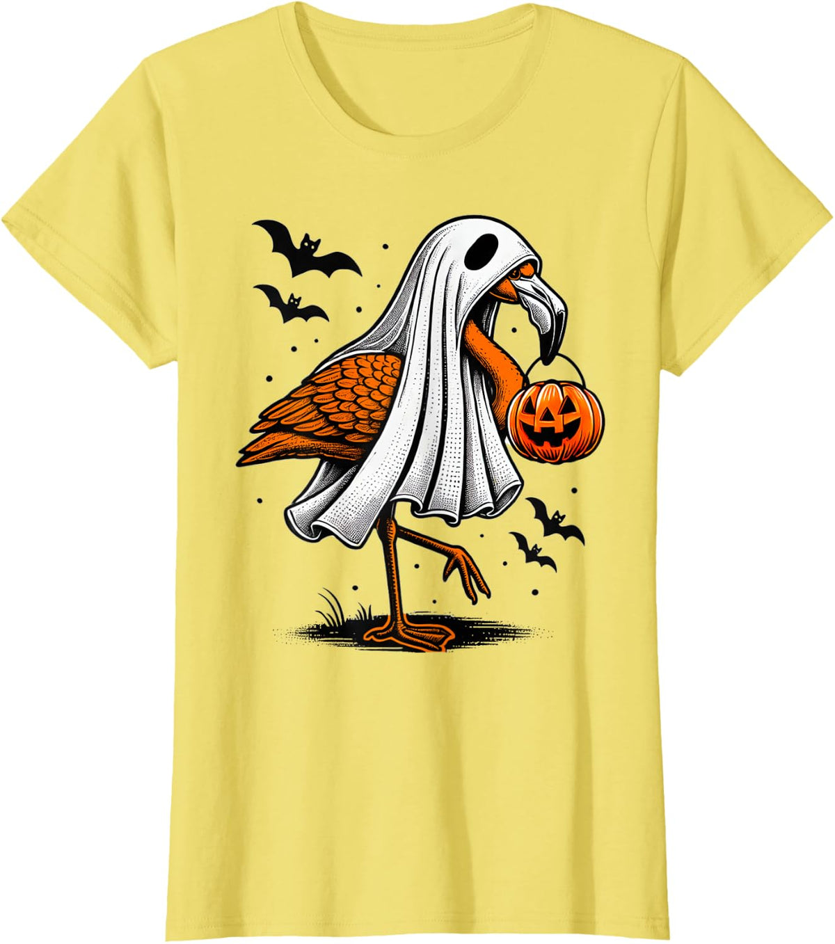 Spooky Bird Horror T-Shirt - Lemon Yellow