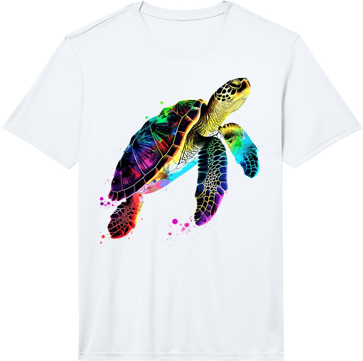 Turtle Colored Pop Art Reptile Giant Turtles Cute Turtle Performance T-Shirt - White