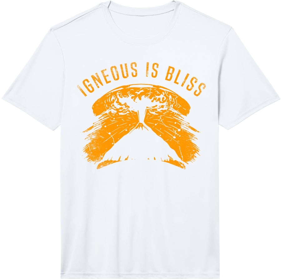 Igneous is Bliss Geology's Greatest Rockhound Rock Collector Performance T-Shirt - White