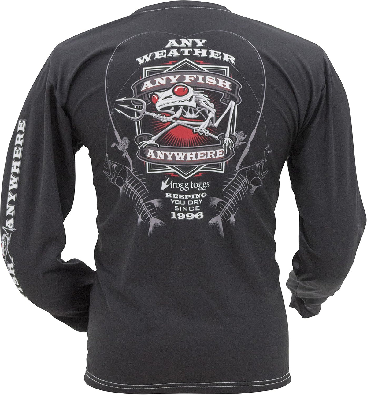 Frogg Toggs Any Fish Anywhere T-Shirt, Long Sleeve - Black