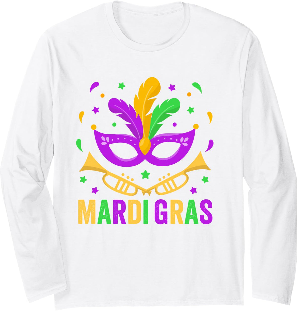 Mardi Gras 2025 Tshirts Women Mens Mardi Gras Shirt Kids Long Sleeve T-Shirt - Adult Unisex White