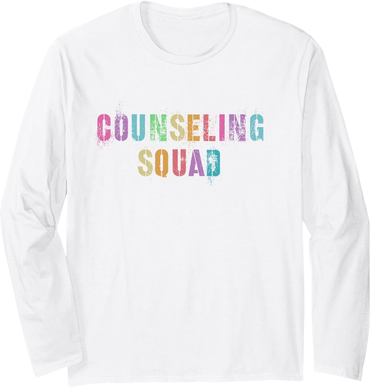 School COUNSELING SQUAD College Guidance Counselor Rockstar Long Sleeve T-Shirt - Adult Unisex White