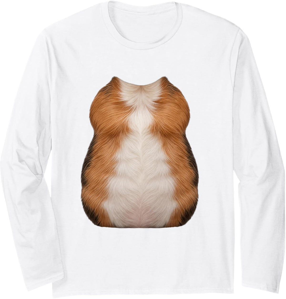 Guinea Pig Belly Costume Realistic Furry Guinea Pig Body Long Sleeve T-Shirt - Adult Unisex White