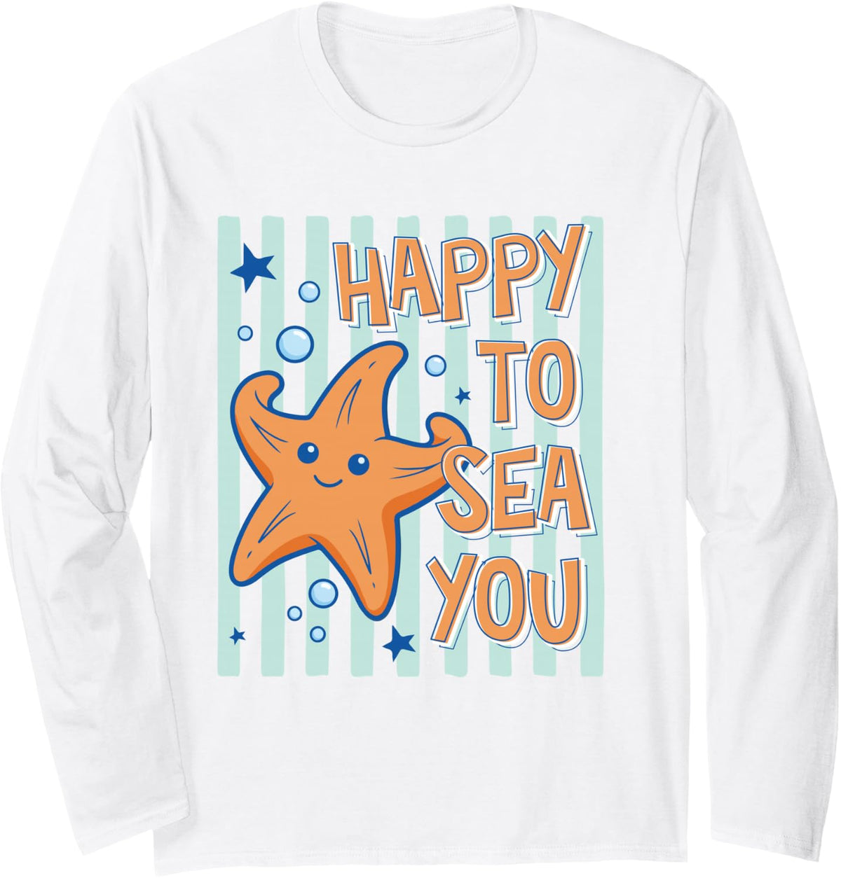 Happy to Sea You Teacher Sea Animals Back to School Long Sleeve T-Shirt - Adult Unisex White