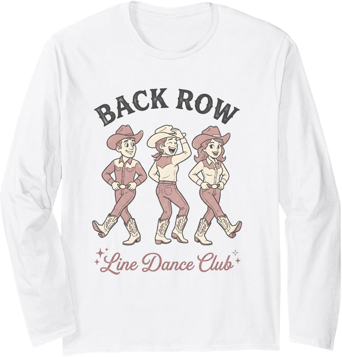 Line Dance Club Line Dancing Line Dancer Long Sleeve T-Shirt - Adult Unisex White