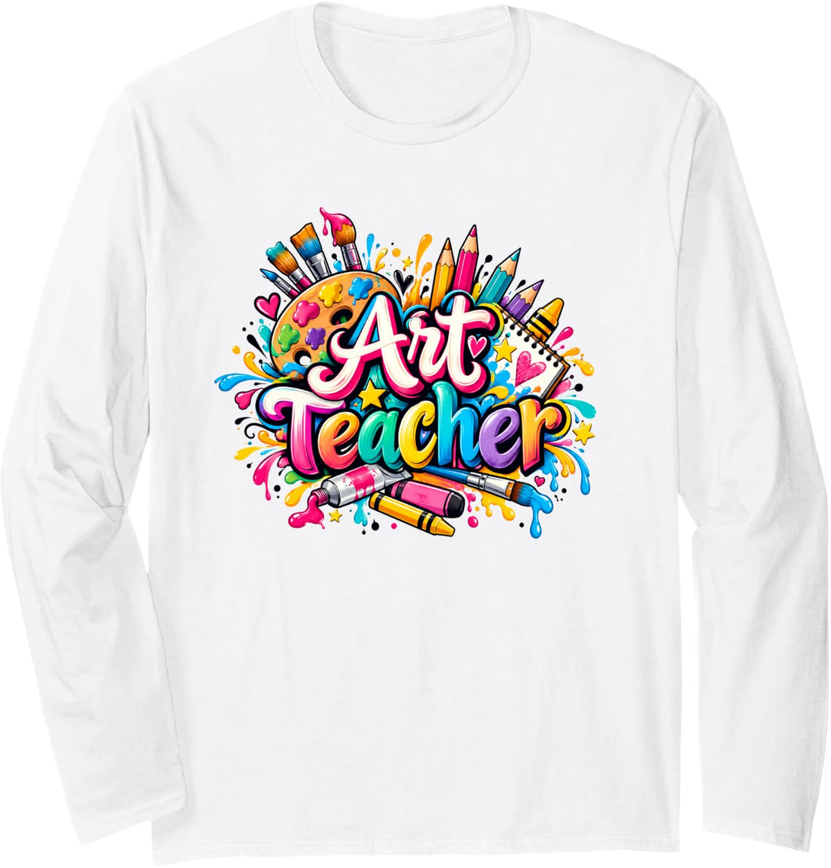 Art Teacher Artist Teacher School Teaching Future Artists Long Sleeve T-Shirt - Adult Unisex White