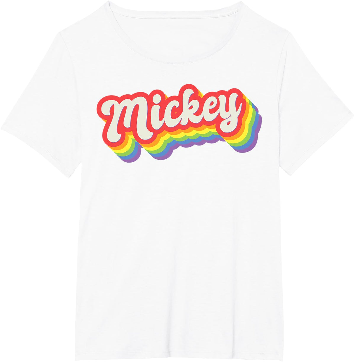 Mickey Pride Month LGBTQ Rainbow Flag Name Personalised T-Shirt - White