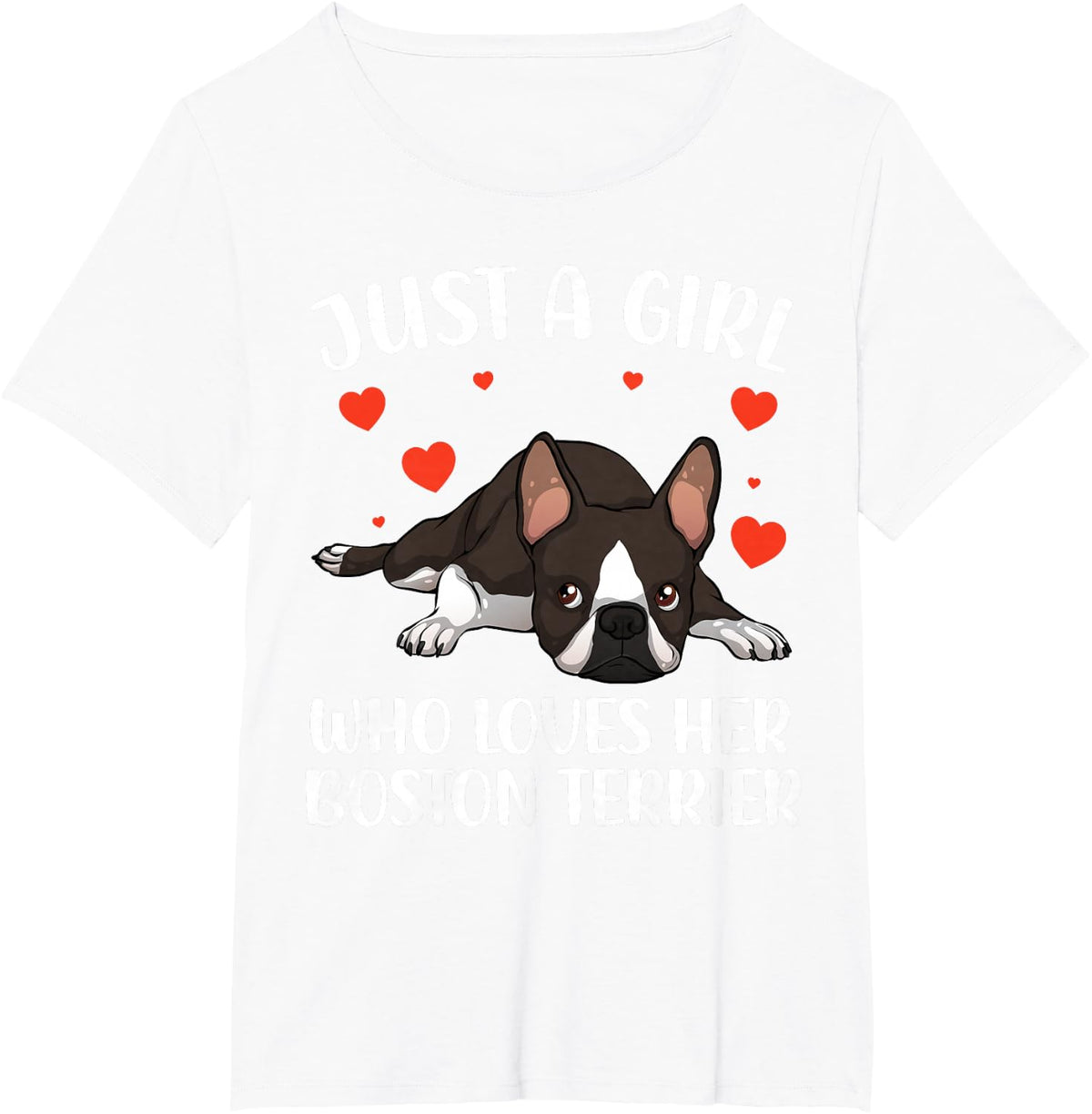 Cool Boston Terrier Art For Women Mom Girls Puppy Dog Lovers T-Shirt - White