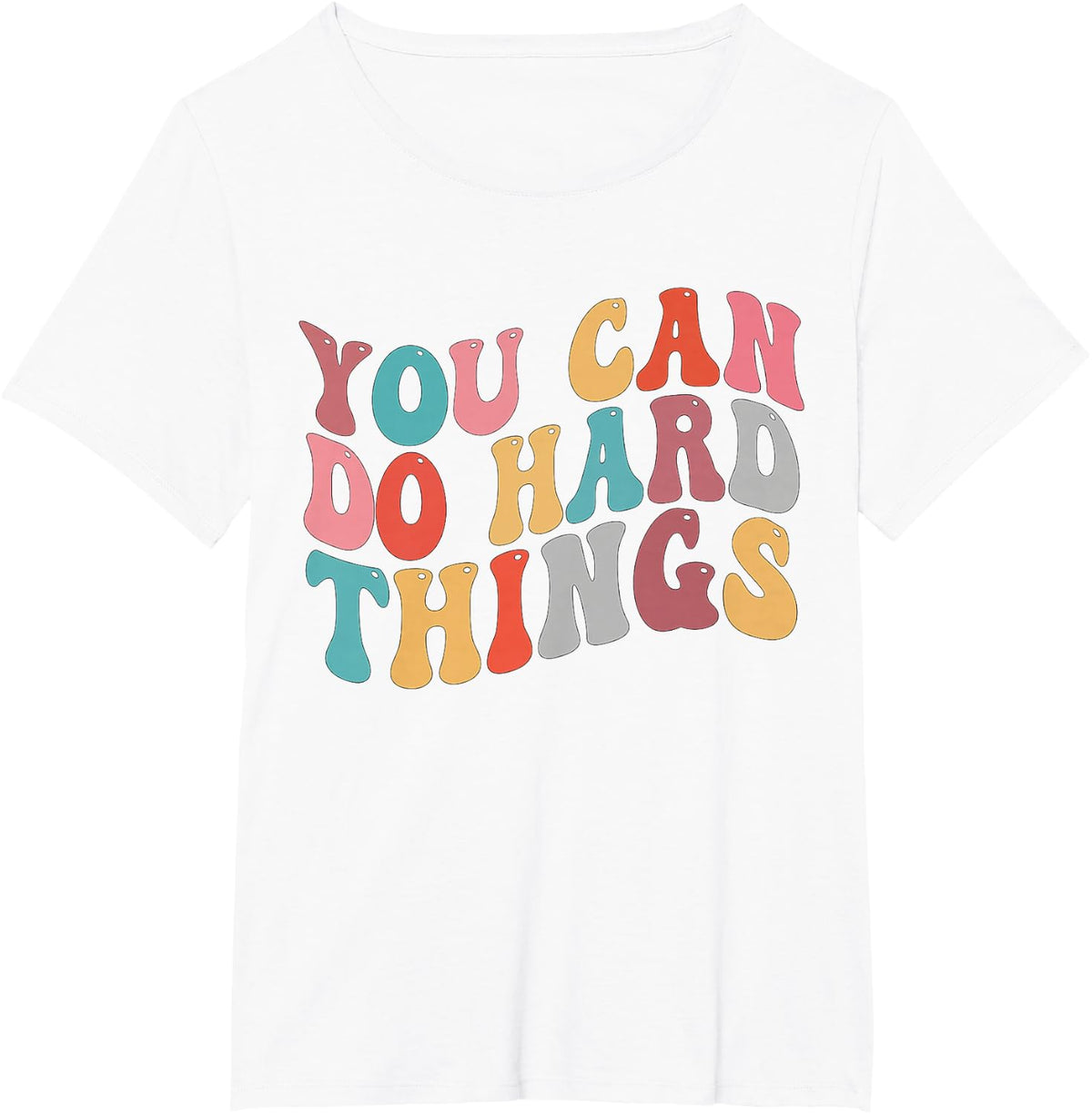 You Can Do Hard Things Groovy Retro Motivational Quote T-Shirt - White