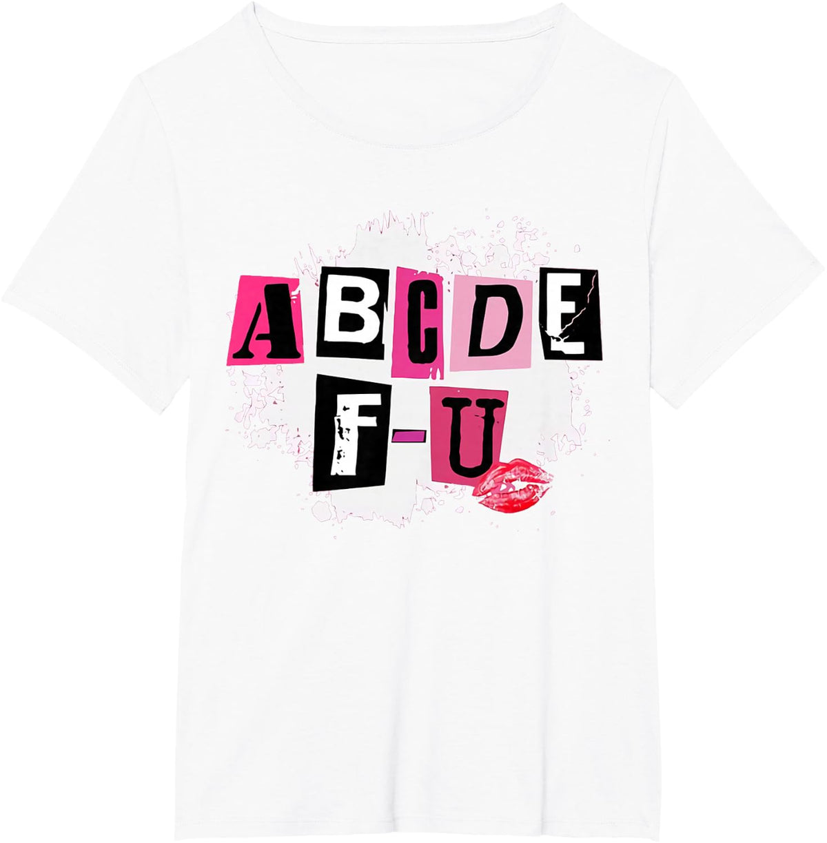 ABCDEFU Retro Funny Heart Valentine's Day T-Shirt - White