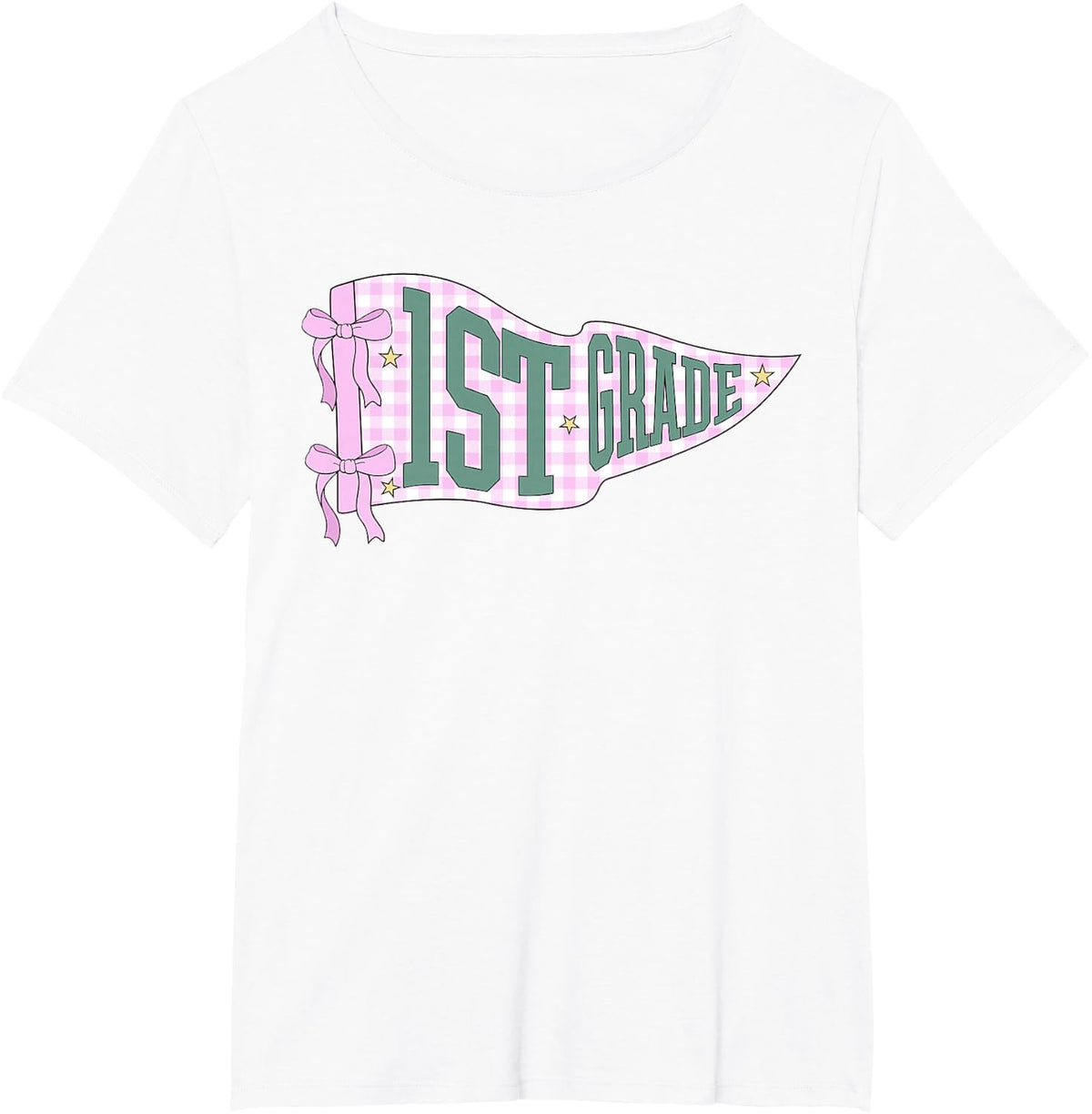 First Grade Back to School Pennant Flag T-Shirt 1st Grade Tee Kids - White