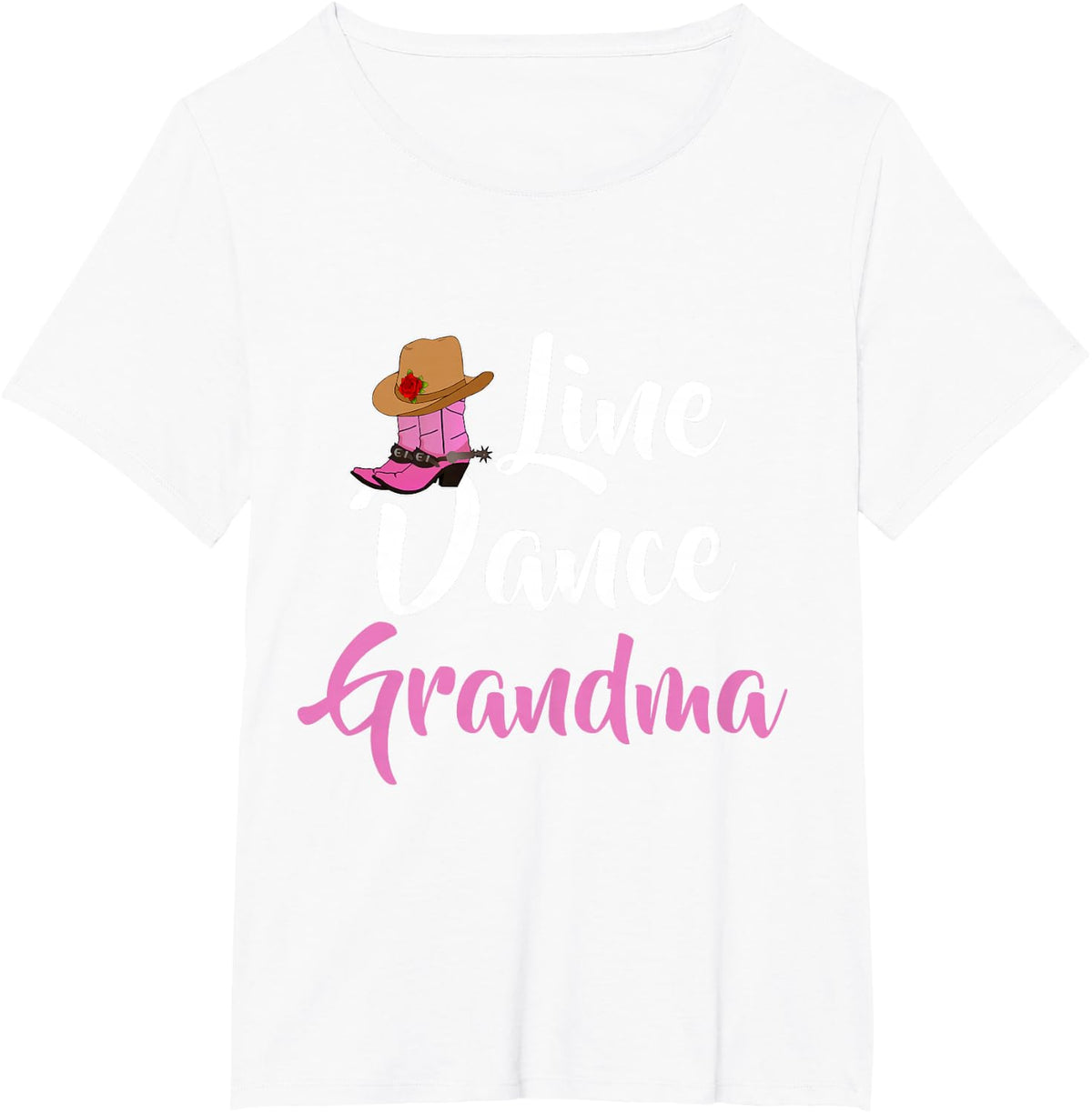 Line Dance Grandma Country Music Western Dancer Cowgirl T-Shirt - White